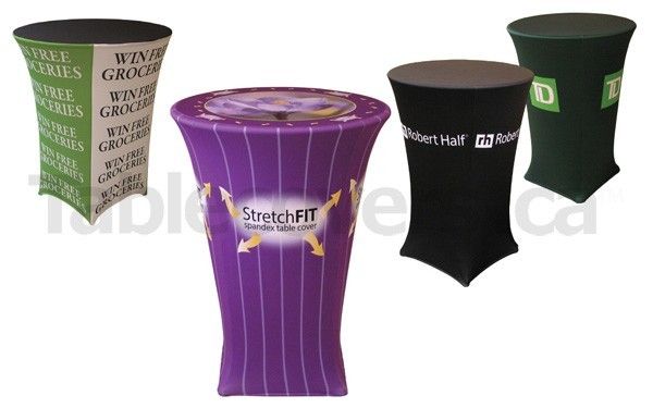 Round Custom Printed Stretch Fit Spandex Cocktail Table Covers Round Custom Printed Stretch Fit Spandex Cocktail Table Covers