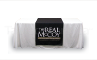 Custom Printed Logo Table Runner made from recycled water bottle fabric