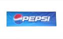 Shown is a 3 foot high x 10 foot wide scrim vinyl banner with reinforced hems all around and grommets every two feet