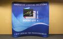 The fabric graphic just slips over the tubular aluminum frame (sold separately) like a sock to create a spectacular backwall