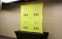 The Velocé Image 2x2 straight pop up tension fabric display (shown with front printed fabric graphic - sold separately) is a great size for 6-10 foot wide exhibit spaces