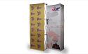 The Velocé Image 1x3 straight pop up tension fabric display (shown with front printed fabric graphic - sold separately) is a great size for 8-10 foot wide exhibit spaces