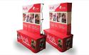 The FabPop 2x2 straight pop up tension fabric display (printed fabric graphic with front or front & sides - sold separately) is a great size for 6 or 8 foot tables
