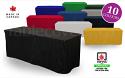 Custom made to order blank unprinted 6 foot fitted trade show table cover with open or (optional) closed back