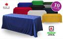 Custom made to order blank unprinted 6 foot drape trade show table cover with open or (optional) closed back