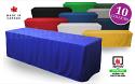 Custom made to order blank unprinted 8 foot fitted trade show table cover with open or (optional) closed back