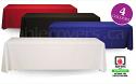 Good quality but low cost blank unprinted 8 foot table throws for folding trade show and display tables