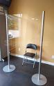 The Floor Post self standing clear partition barrier has a clean, contemporary look, can handle various sizes of clear panel to suit many situations, and is very stable.