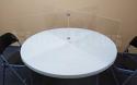 The clear plexiglass table divider partition is great for providing physical separation between seated table places (16