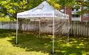 Clear walls for popup canopy tents - add physical separation almost invisibly (tent shown with 3 clear walls)