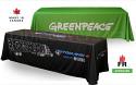 These 8 ft fire rated display table cloths add valuable branding and professional look to any table displays.