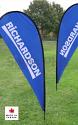 The impressive size of the 15 foot high teardrop banner flag gets attention - indoors or outside!