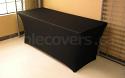 Plain Black or White Premium Custom Made Stretch Fit Spandex Table Cloth - Angle view