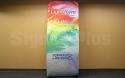 The fabric graphic just slips over the tubular aluminum frame (sold separately) like a sock to create a spectacular display