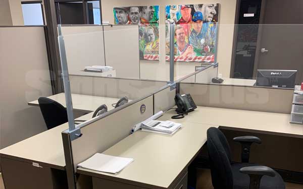 Cubicle Extender Shield clear plexiglass partition adds extra height for  office workstation divider walls