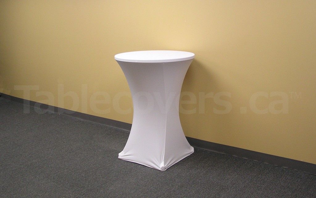 Plain white unprinted spandex flame retardant table cover for 30