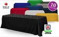 8 ft blank unprinted trade show table cover - drape style, 10 colours