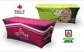 6 ft custom printed Stretch Fit spandex table cover w entire ALL OVER dye sub print