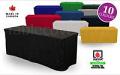 6 ft blank unprinted trade show table cover - fitted style, 10 colours