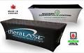 8 ft custom printed Stretch Fit spandex table cover w entire FRONT + SIDES dye sub print