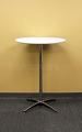 White 30" Round Basic Plain Unprinted Spandex Cocktail Table Topper Cap