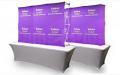 “Velocé Image 3x2” 7.5 ft wide (85.5"w x 57.5"h) Straight Basic Pop Up Tension Fabric Tabletop Display - Complete Kit (frame hardware with printed fabric graphic)