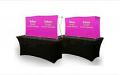 “Velocé Image 2x1” 5 ft wide (57.5"w x 29.75"h) Straight Basic Pop Up Tension Fabric Tabletop Display - Complete Kit (frame hardware with printed fabric graphic) 