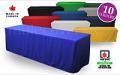 8 ft blank unprinted trade show table cover - fitted style, 10 colours 