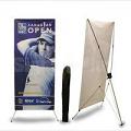 Spring 32 Spring Back Banner Stand x-frame, KIT (hardware, soft bag and printed banner 31.5″w x 71″h)