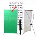Green Screen for Zoom Video Backdrop - 36"w x 65"h Spring Back Banner Stand (hardware, soft bag and banner)