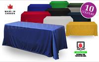 6 ft blank unprinted trade show table cover - drape style, 10 colours