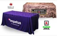 6 ft custom printed drape table cloth w ALL over dye sub print