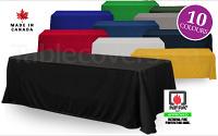 8 ft blank unprinted trade show table cover - drape style, 10 colours