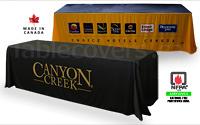 8 ft custom printed drape table cloth w entire FRONT dye sub print