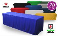 8 ft blank unprinted trade show table cover - fitted style, 10 colours 