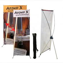 Adjust X Adjustable Spring Back Banner Stand x-frame, COMPLETE KIT (hardware, soft bag and printed banner 25"w x 70.5"h)  Adjust X Adjustable Spring Back Banner Stand x-frame, COMPLETE KIT (hardware, soft bag and printed banner 25"w x 70.5"h)