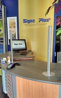 Counter Shield clear reception desk screen system - 24” high Counter Shield clear reception desk screen system - 24” high