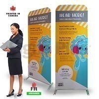 “Formulate” Banner - Straight 3 ft wide Tension Fabric Banner Stand (36.5”w x 92.25”h x 14.25”d)
