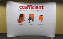 "LightWave II" 10 ft Horizontally Curved Tension Fabric Backwall Display - Complete Kit (frame hardware with printed fabric graphic)  