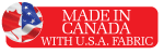 Custom table covers made in Canada with USA fabric